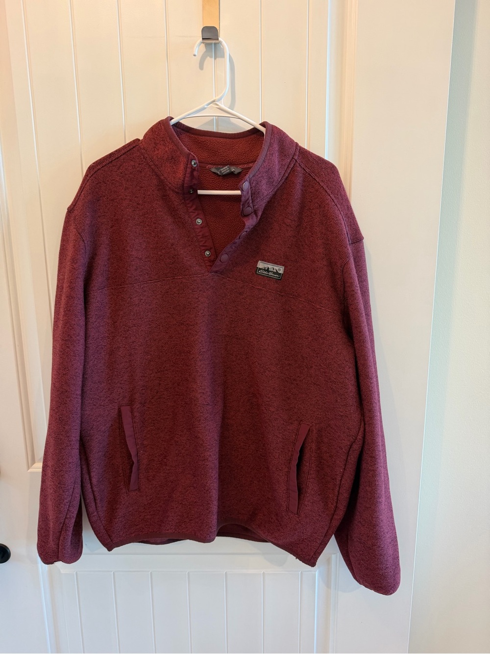 Eddie Bauer Burgundy Zip-Up Fleece Pullover
